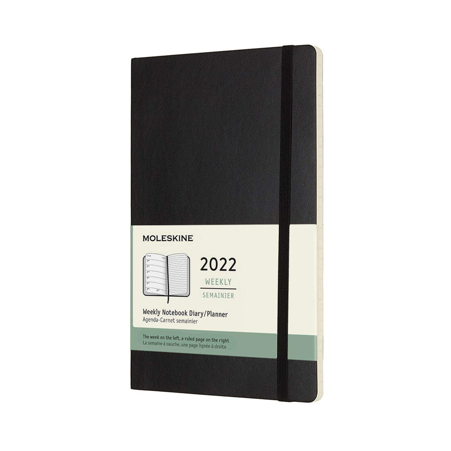 Classic 12 Month 2022 Weekly Planner, Soft Cover, Large (5 x 8.25), Black
