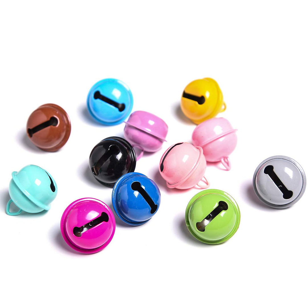Christmas Crafts Bells Jingle Bells, 22mm Big Bells DIY Bells for DIY Bracelet Anklets Necklace Knitting/Jewelry Making(Colorful,30pcs)