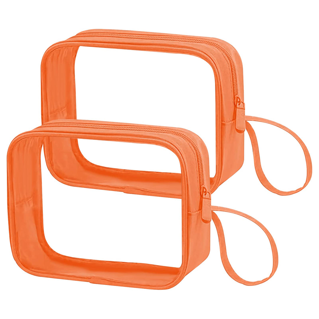 Clear Pencil Case 2 Pack,Big Capacity Marker Bag For Kids Girl,Clear Pencil Pouch Marker Case Stationary Bag for Office Colleage Teen Student,Clear Pouch Travel Toiletry bag For Women