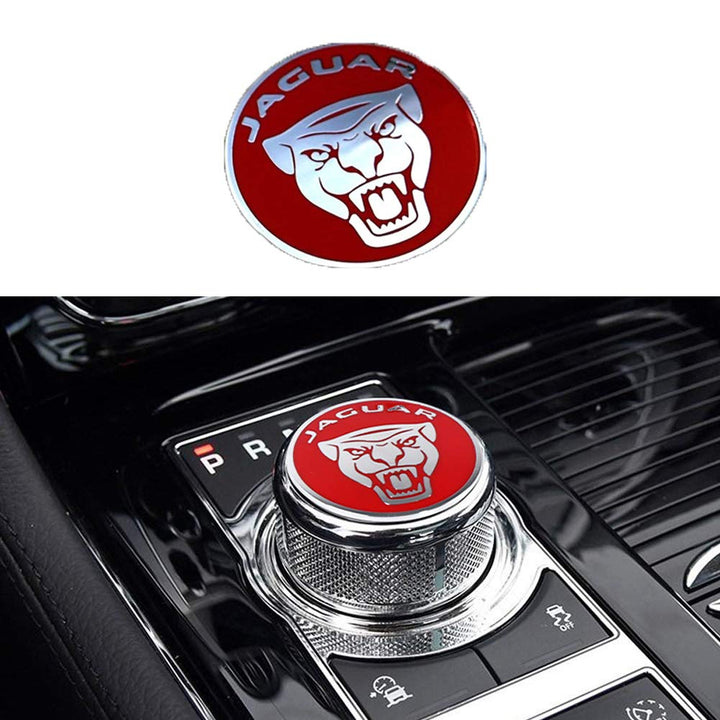 Gear Shift Knob Cover Decoration Trim Sticker for Jaguar XF XE XJ F-Pace (Red)