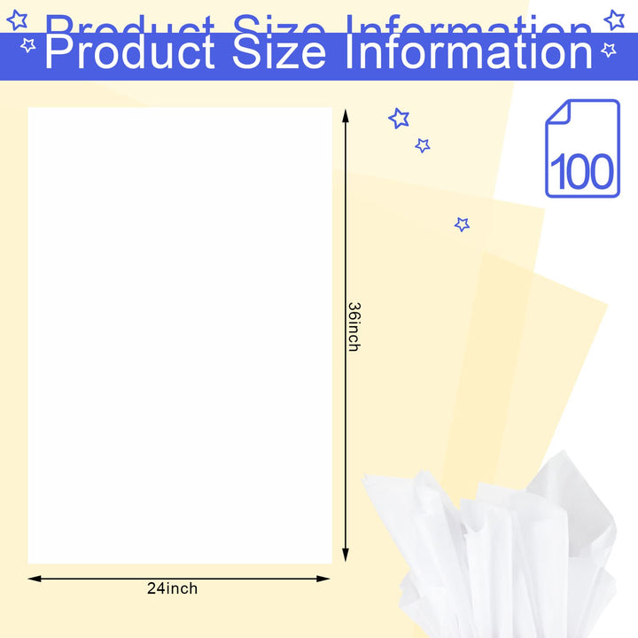 100 Sheets 24 x 36 Inch Acid Free Archival Tissue Paper for Clothing Storage Unbuffered No Acid Paper White No Lignin Tissue Paper for Storing and Preserving Clothes Textiles Linens Present Wrap