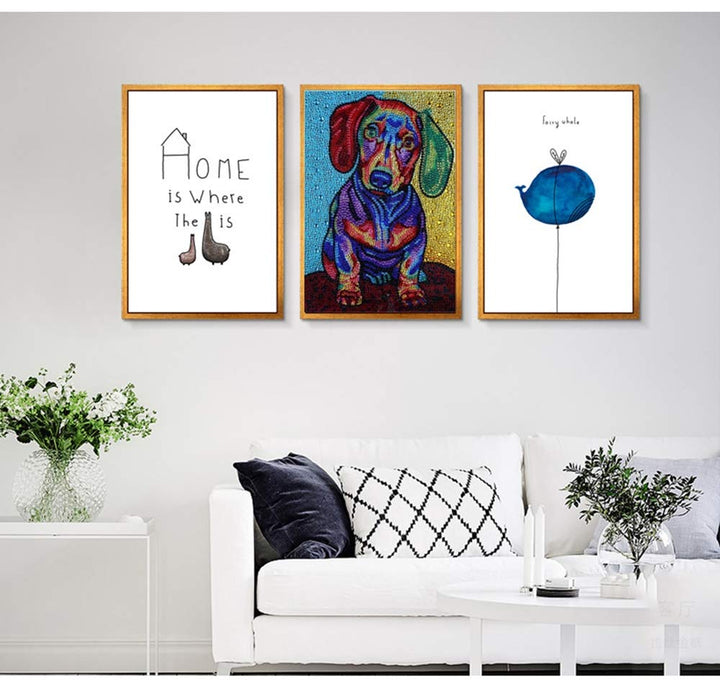 DIY 5D Diamond Painting by Number Kit for Mothers Day Gifts, Full Drill Diamond Painting Embroidery Art Craft Mosaic Making Supplies Paint with Diamonds for Wall Art Home Decor Dog 10x14 inch