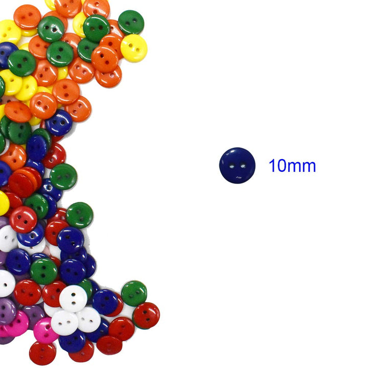 200pcs 10mm 10 Color Buttons Resin Shirt Buttons for Sewing Children Sweater Crafts DIY Clothes Bulk Scrapbooking 2 Holes