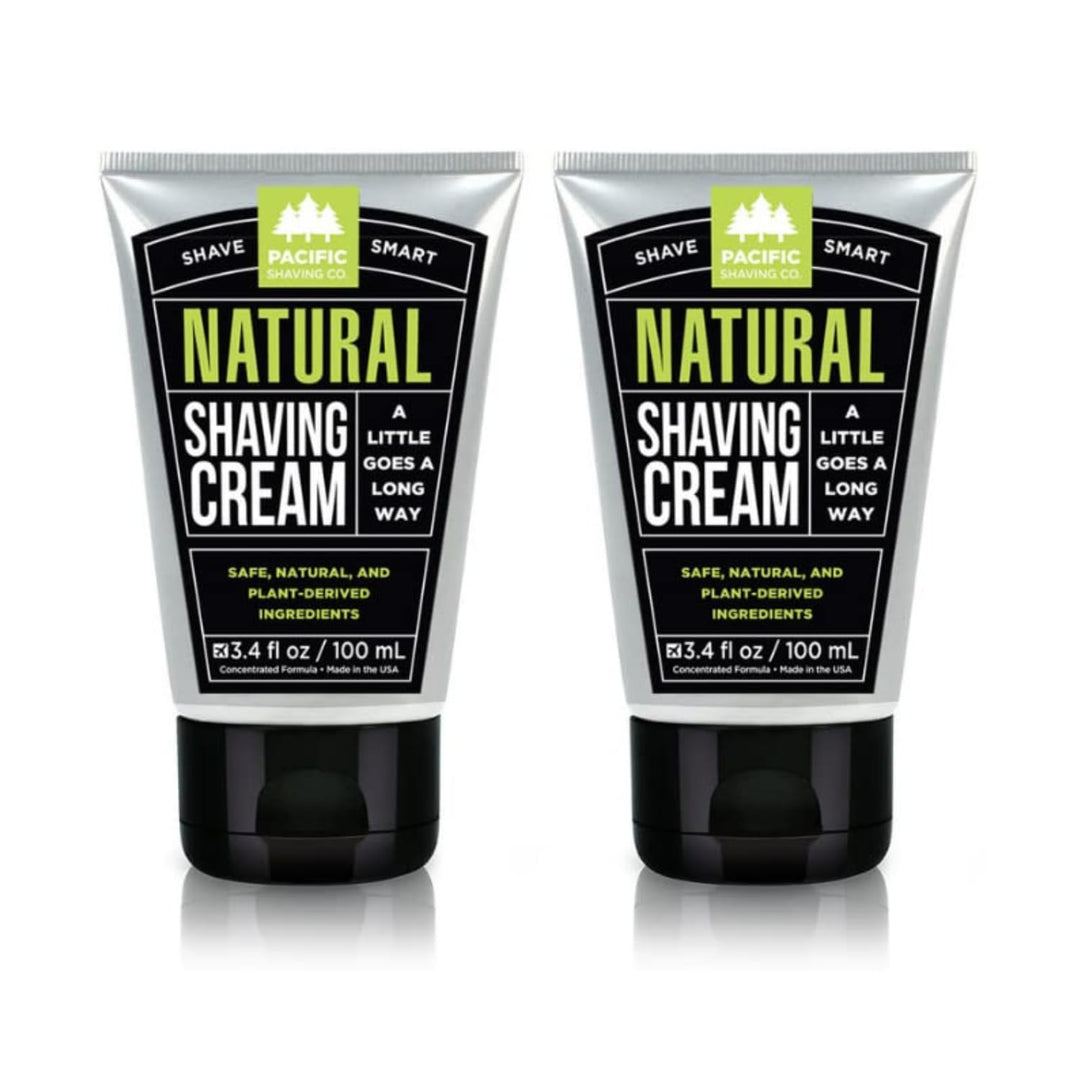 Natural Shaving Cream - Shea Butter + Vitamin E Shave Cream for Sensitive Skin - Clean Formula for a Smooth, Anti-Redness + Irritation-Free Shave Cream (3.4 Oz, 2 Count)