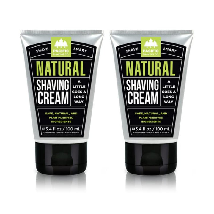 Natural Shaving Cream - Shea Butter + Vitamin E Shave Cream for Sensitive Skin - Clean Formula for a Smooth, Anti-Redness + Irritation-Free Shave Cream (3.4 Oz, 2 Count)