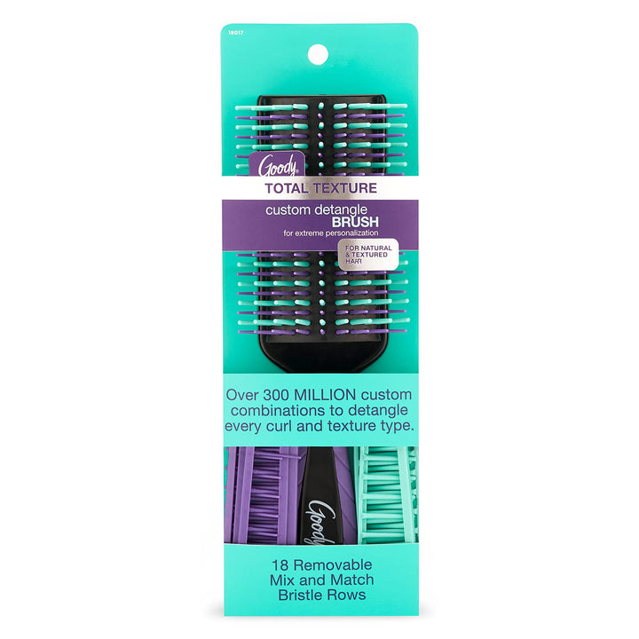Goody Total Texture Customizable Brush - Detangller Brush with 18 Mix and Match Removable Bristle Rows for Extreme Personalization - Thick and Thin Bristles For All Hair Types