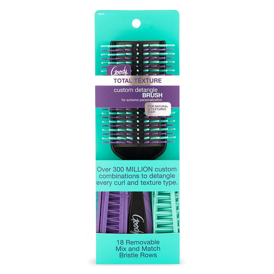 Goody Total Texture Customizable Brush - Detangller Brush with 18 Mix and Match Removable Bristle Rows for Extreme Personalization - Thick and Thin Bristles For All Hair Types