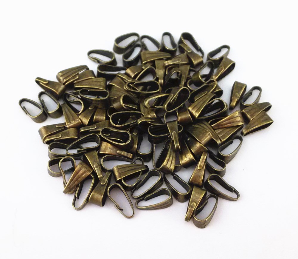 400pcs Mixed Color Snap Bail Hook Chain Connector Pendant Charms Clasps