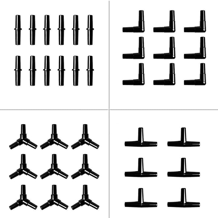 Aquarium Airline Tubing Connectors I T L Y 40pcs Fish Tank Air Tube Adapters for 3/16 '' Air Line Hose (Black)