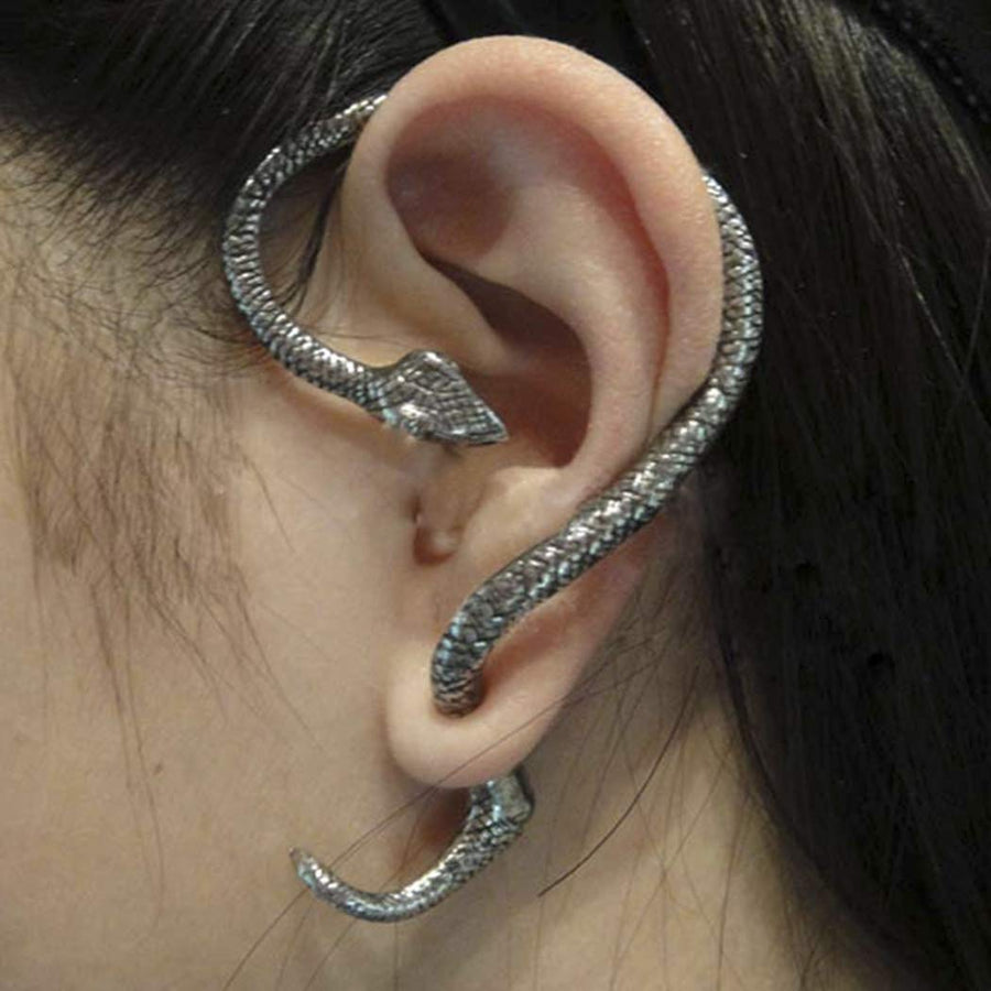Zehope Punk Snake Climber Earrings Silver Ear Cuff Earring Snake Stud Earrings for Teen Girls
