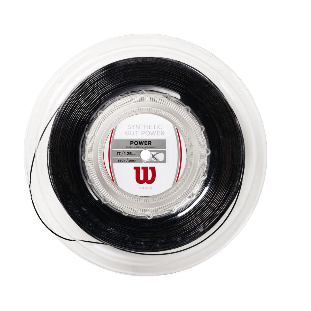 Wilson Synthetic Gut Power 17 Tennis String - Set, Black