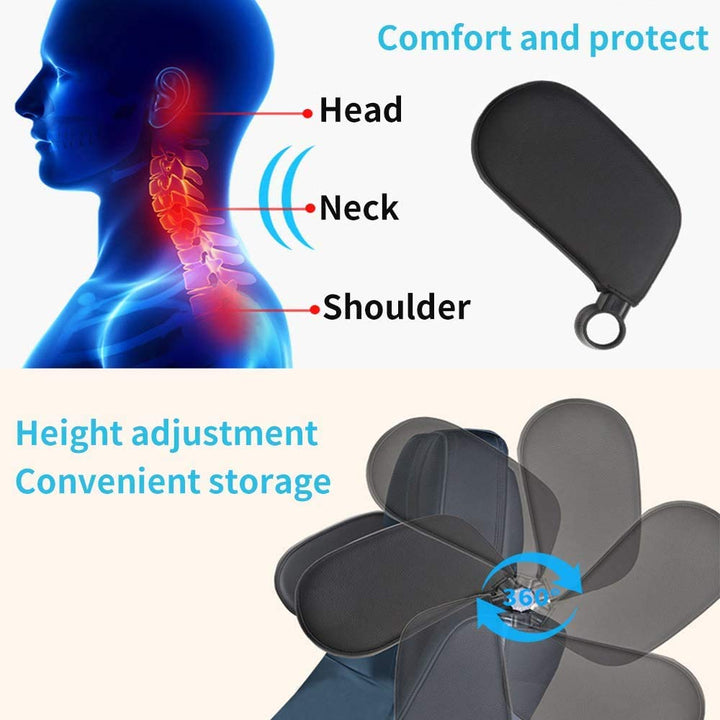 Car Headrest Pillow, Kids Neck Pillows for Travel, Car Seat Head Neck Support Pillow, Adjustable Memory Foam Road Pal Sleeping Headrest - Only Suitable for Car Seat Headrest with Poles (Black)