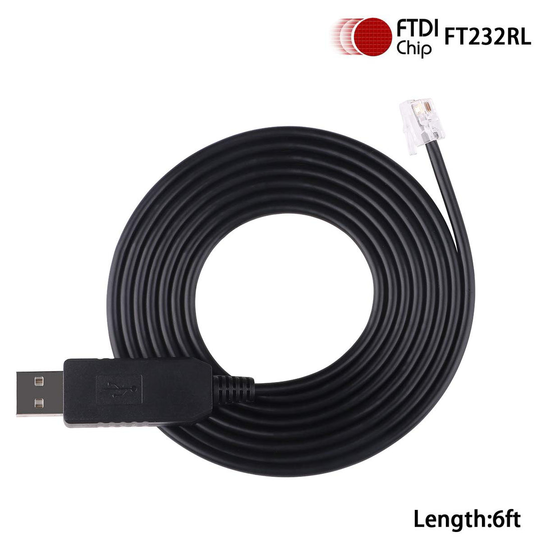 USB to RS232 RJ9 Console Serial Cable for Ioptron Equatorial IEQ30 Pro CubePro Cube-II SkyGuider Pro EMC60 AZ Mount Pro ZEQ25 SmartEQ Pro (6FT, USB to RS232 RJ9)