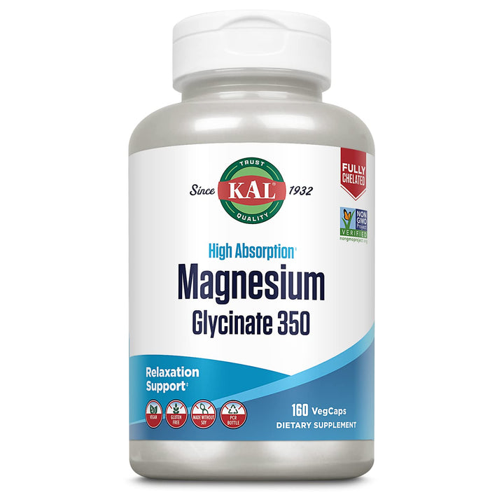 Magnesium Glycinate Capsules, Fully Chelated Magnesium Bisglycinate, High Absorption Magnesium Supplement, Healthy Bones, Muscle, Relaxation and Stress Support, Non-GMO 160 count