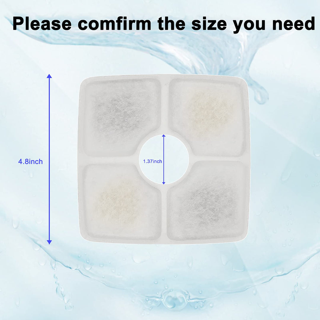 Pack Cat Water Fountain Filters, Cat Fountain Filter Replacement, for Square Cat Water Fountain Inside (12 Pack)