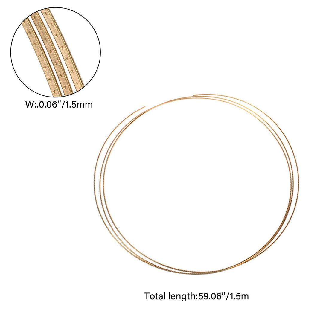 Guitar Fret Wire 1.5mm Brass Material, Electric Guitar Bass Guitar Fingerboard Replacement, 8ft Golden Brass Fretwire For Mandolin Banjo Box Guitar