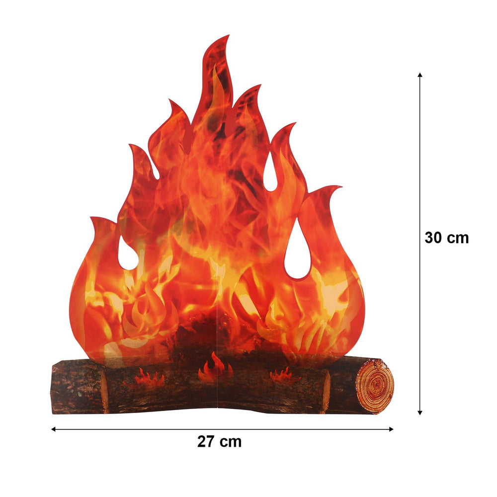 3D Decorative Cardboard Campfire Centerpiece Artificial Fire Fake Flame Paper Party Decorative Flame Torch (2 Set)