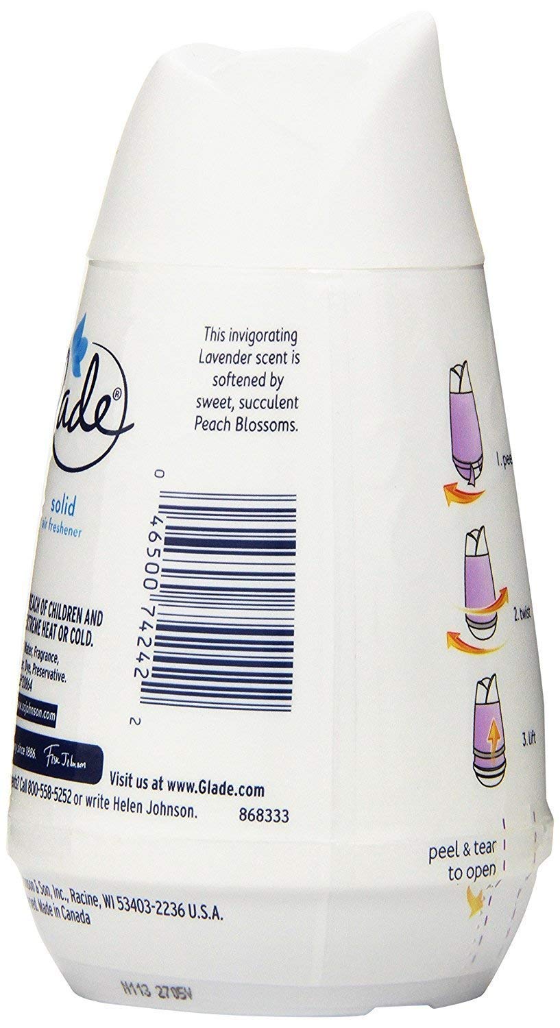 Solid Air Freshener, Deodorizer for Home and Bathroom, Lavender & Peach Blossom, 6 Oz, 6 Pack