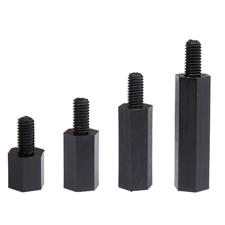 Litorange 320PCS M3 Male Female Nylon Hex Spacer Standoff Screw Nut Threaded Pillar PCB Motherboard Assorted Assortment Kit (Black)