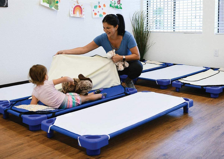 Daycare Cot Sheets for Toddler and Preschool -Daycare Cot Sheets -Poly Cotton Fabric- Pre-School Cot Sheet- Cot Bed Fitted Sheet, Sage, 23x40 (Pack of 6)