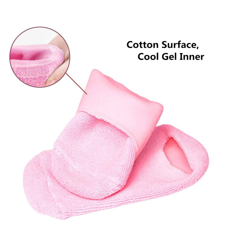 Spa Gel Socks for Cracked Skin Moisturising feet care Soften Exfoliating Dry Heel Booties pedicure(socks, pink)