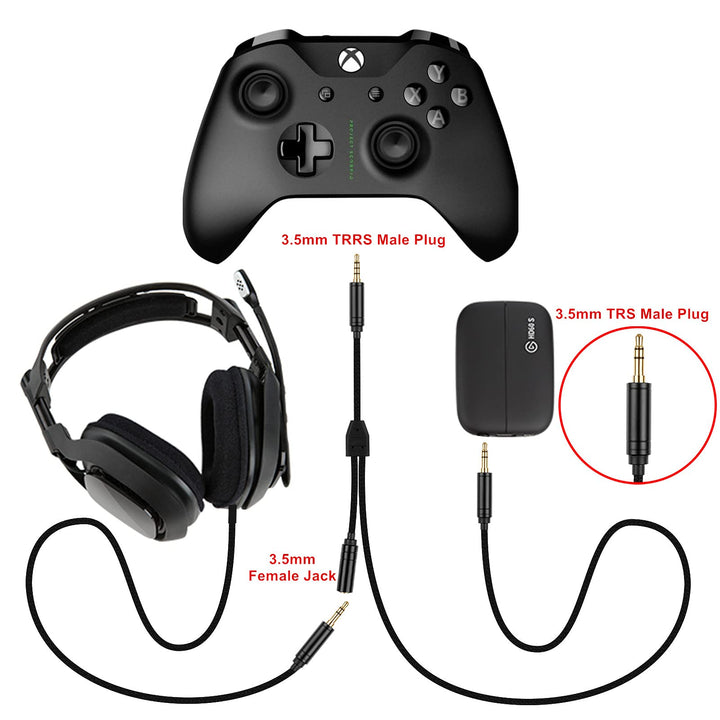 Chat Link Audio Cable Replacement for Elgato HD60 S, HD60PRO, 4K60 PRO Capture Card, Gaming Capture Record Cord on Switch PS5 / PS4 / Xbox One/Xbox X/S 6.6ft