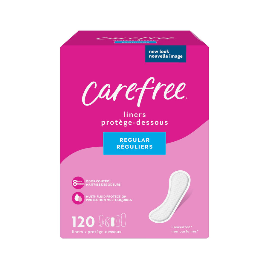 Panty Liners for Women, Regular, Unwrapped, Unscented, 120ct | Pantiliners, Liners, Daily Liners for Women, Light Periods and Leaks, 8-Hour Odor Control | 120ct (Packaging May Vary)