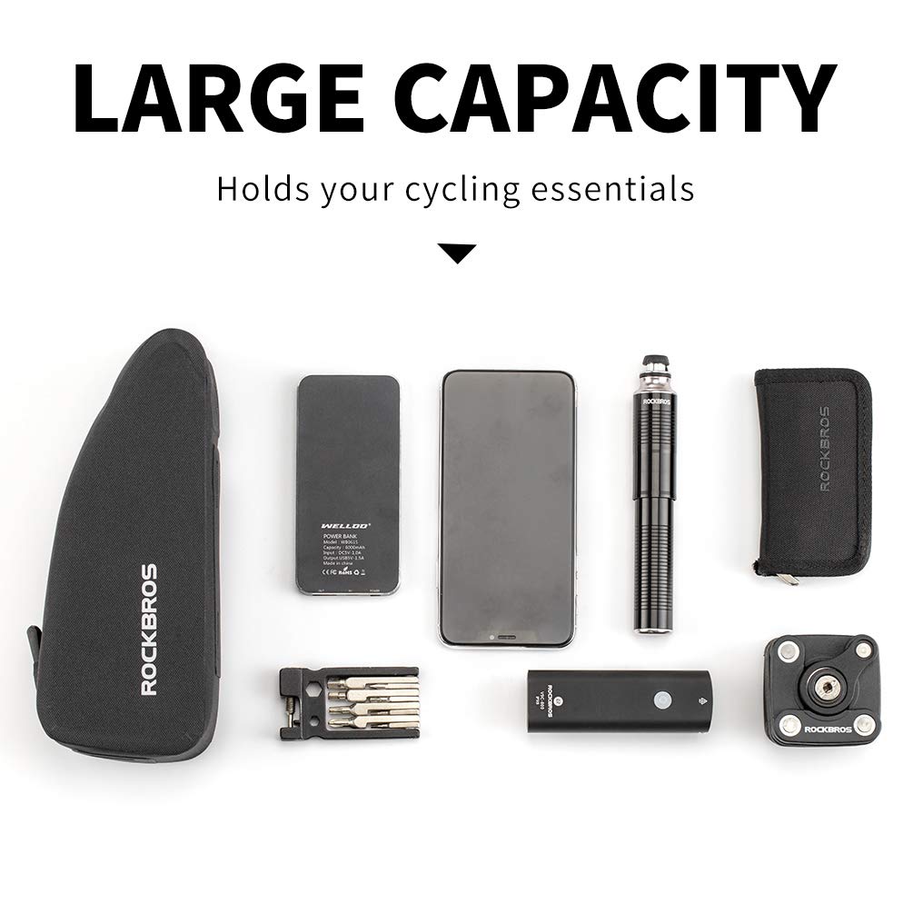 Bike Bag Top Tube Bike Frame Bag Waterproof Two Zipper Pockets Bike Pouch Top Tube Bike Bags for Bicycles
