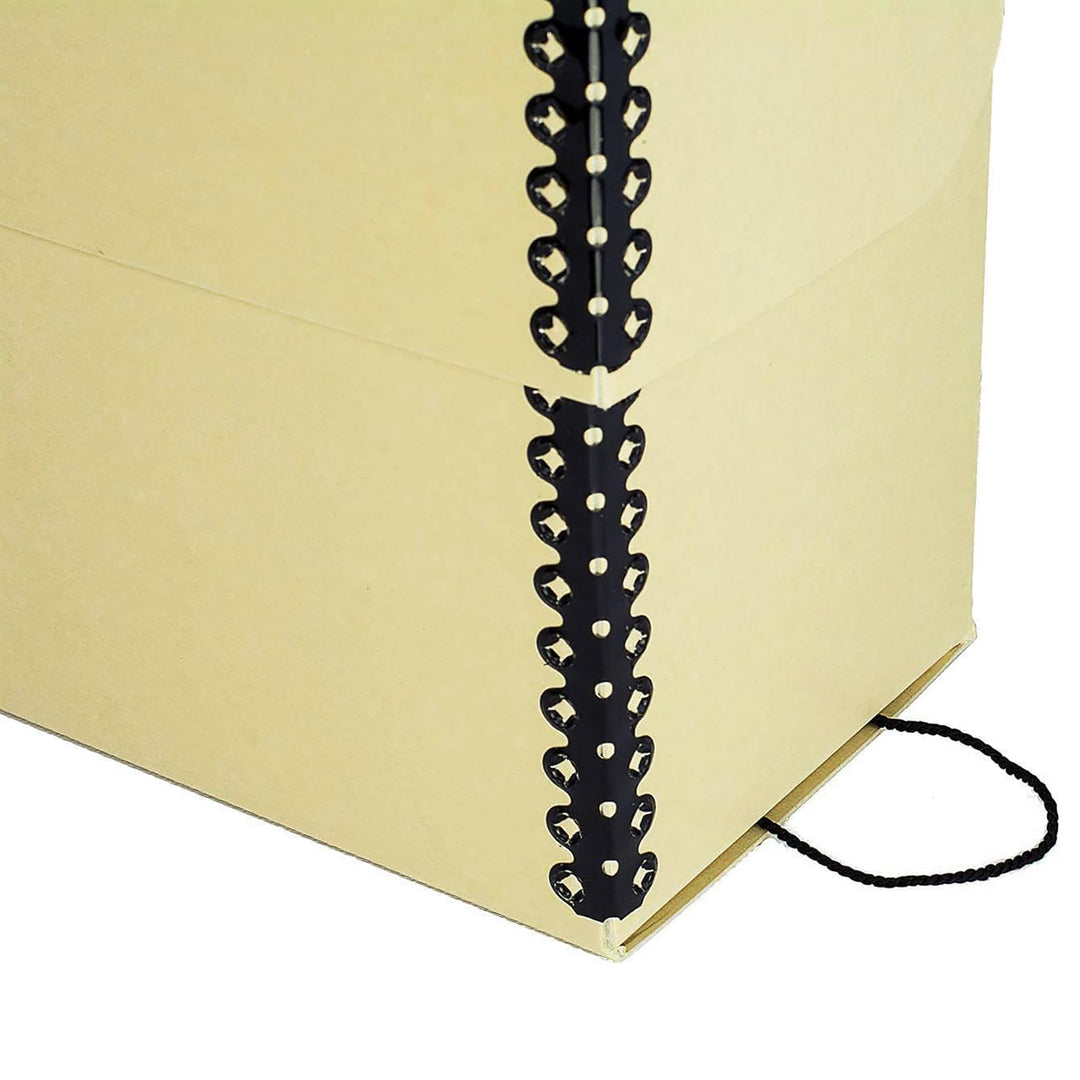 Archival Document Storage Box with Metal Edge, Acid-Free Tan Boxboard, Organize and Store Files, Prints, Photos, Letter-Sized Document Case 12.5 x 10.5 x 5 Wide