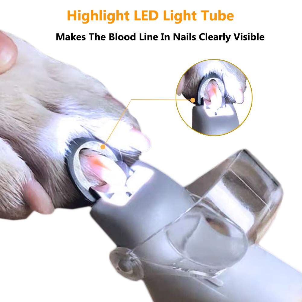Illuminated Pet Nail Clipper, 5X Magnification Dog Nail Scissor Pet Grooming Trimmer Claw Care Tool, Features LED Light Great for Dogs Cats