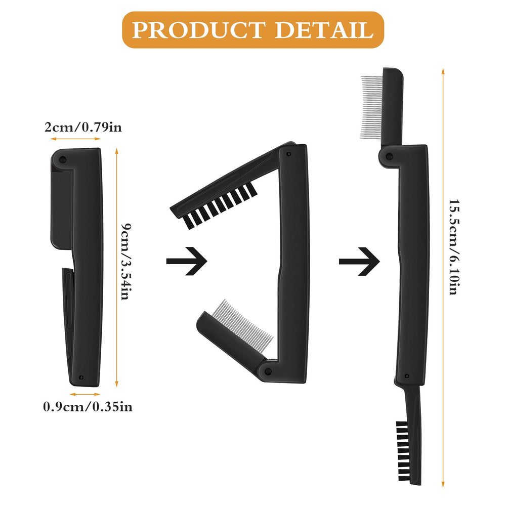 2 Pieces Eyelash Comb Curlers Folding Eyelash Brush Eyebrow Comb Brushes Mascara Comb Applicator Lash Grooming Brush Tool Women Beauty Makeup Tool for Shaping Lash and Brow
