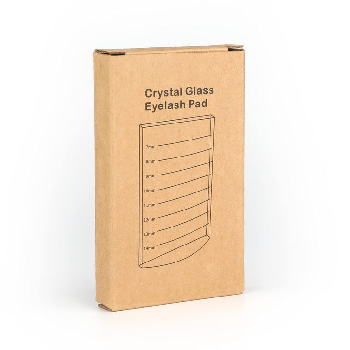Glass False Lash Holder, 4'' x 2'' x 0.4''Lash Pallet for Lash Extensions, 2-in-1 Crystal False Lashes Adhesive Glue Pallet Holder for Eyelash Extensions