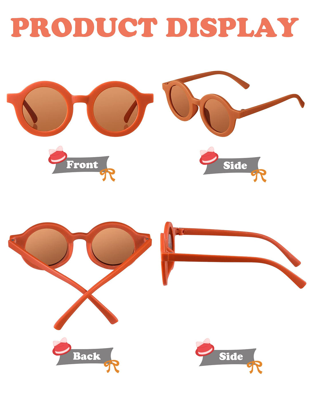 16 Pairs Kids Sunglasses Cute Round Sunglasses Toddler Glasses for Kids Boys Girls Beach Outdoor Sports, Age 3-8(Classic Colors)