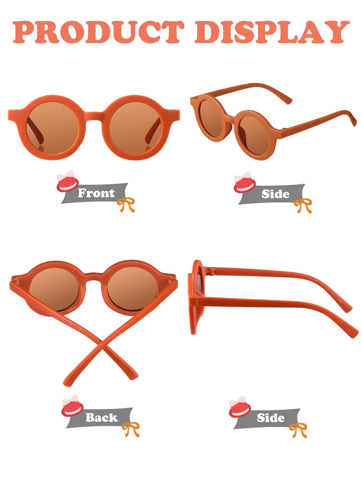 16 Pairs Kids Sunglasses Cute Round Sunglasses Toddler Glasses for Kids Boys Girls Beach Outdoor Sports, Age 3-8(Classic Colors)
