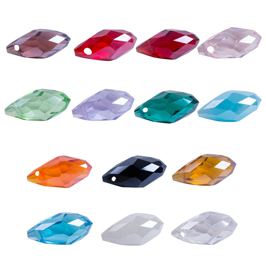 Lot 280pcs Teardrop Crystal Beads - 6x12mm Faceted Briolette Glass Beads Jewelry Making Supplie for DIY Beading Projects, Bracelets, Necklaces, Earrings & Other Jewelries
