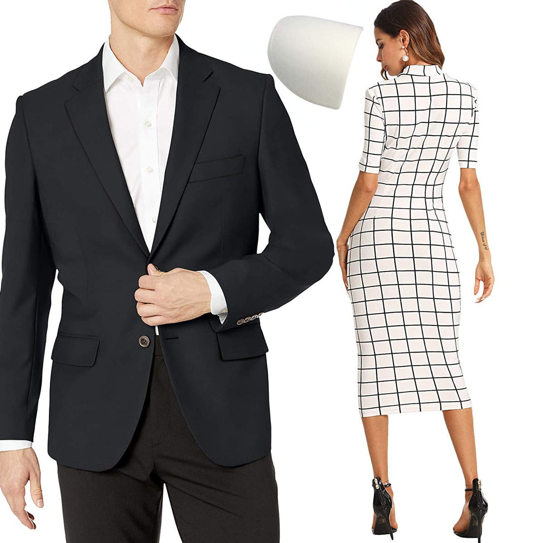 4 Pairs Shoulder Pads Sewing Foam Polyester Pads Sponge Shoulder Pad Set-in Shoulder Pads Foam Knitwear Pads for Women/Men Blazer Coat Clothes Sewing Accessories (2 Pairs White and 2 Pairs Black)