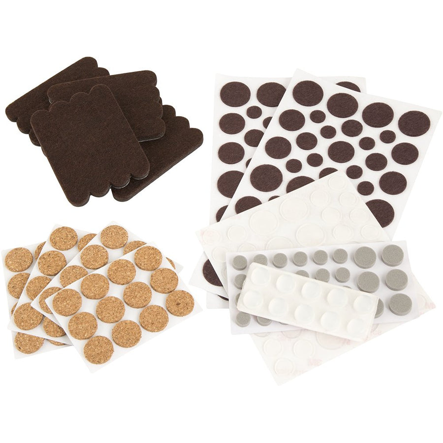 4924995N Craft Value Pack-236 PCs, Dots-Cork Pads-Felt Strips-Bumpers, Brown