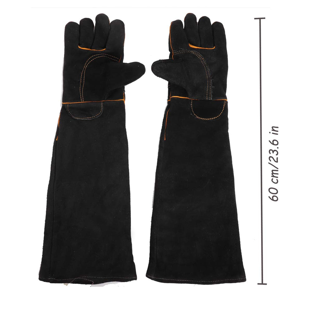 Animal Protection Gloves Anti-Bite & Scratch Handling Gloves for Dog Cat Bird Reptile Snake (Black-1)