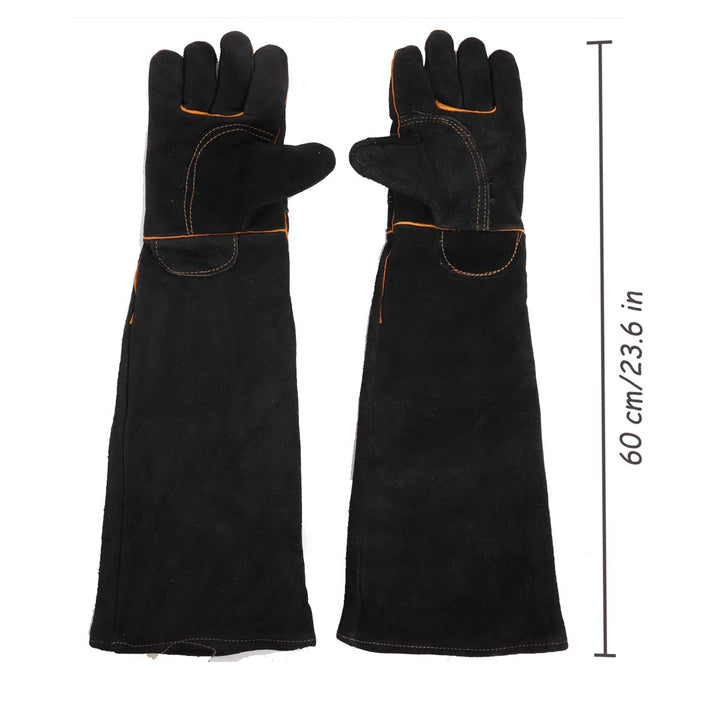 Animal Protection Gloves Anti-Bite & Scratch Handling Gloves for Dog Cat Bird Reptile Snake (Black-1)