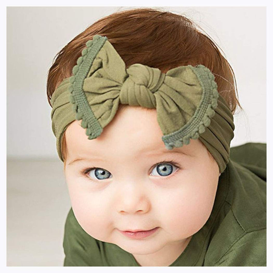 Baby Hair Bow Headband Infant Toddler Bow Stretchy Knot Nylon Baby Headbands Baby Accessories (Yellow)