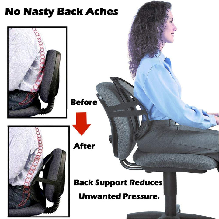 Lumbar Support, Car Back Support Mesh Double Layers Ergonomic Designed for Comfort and Lower Back Pain Relief - Car Seat Lumbar Support for The Driver, Office Chair, Wheelchair