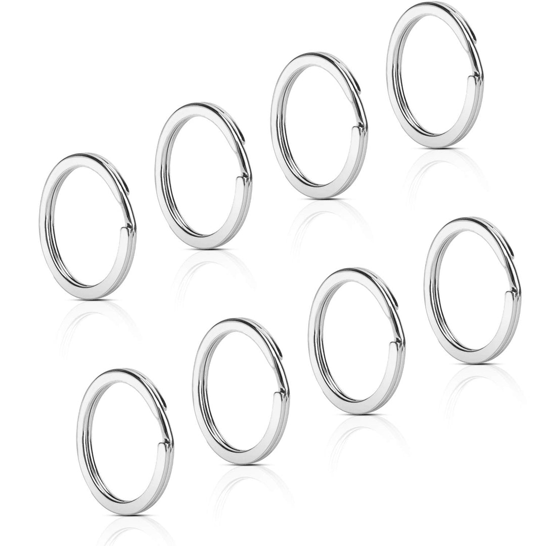 24 Pack Flat Key Rings Metal Split Ring for Home Car Keys Organizations, Jewelry Making, 1 Inch (Golden)