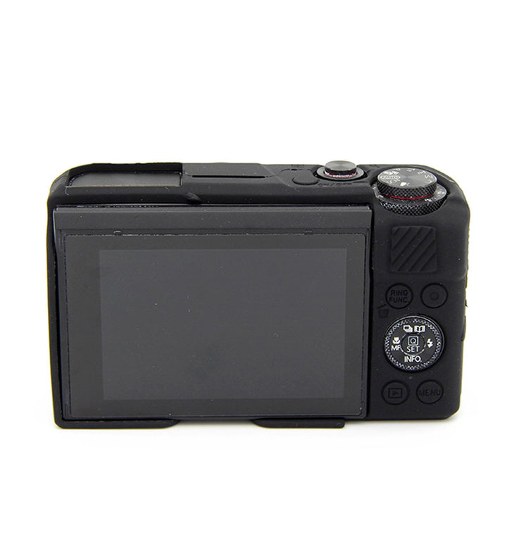 Silicone Case Rubber Camera Protective Cover Skin for Canon PowerShot G7X Mark II Digital Camera + Microfiber Cloth - Black