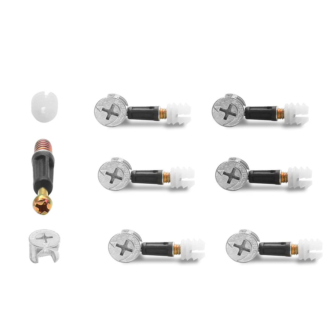 24 Set 35mm Cam Screw Cam Dowel for Furniture Connecting, 3 in 1 Cam Lock Nut Set 15mm Cam Connector Bolt Fitting Cabinet Pre-Inserted Nut for Drawer Dresser