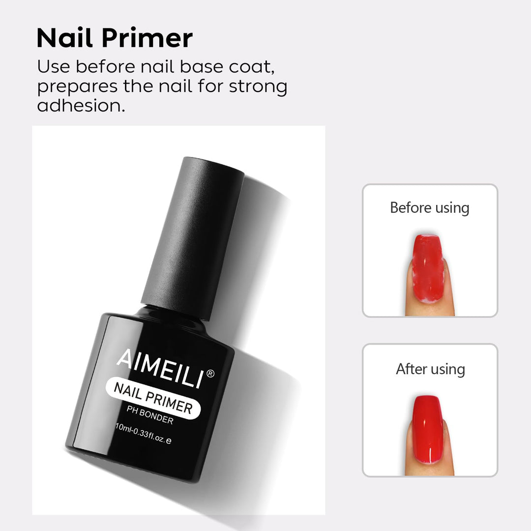 Nail Prep Bond Primer, UV LED Gel Foundation for Acrylic Powder and Builder Gel