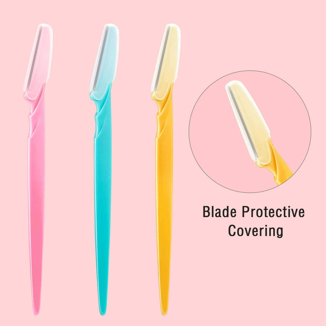 24 Pieces Eyebrow Razor Facial Razor Shaper Trimmer with Precision Cover
