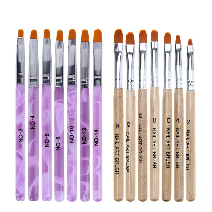 14 Pcs Nail Brush Pen Set Uv Gel Acrylic Nail Art Tips Builder Brush Nail Painting Brush Pen Kit