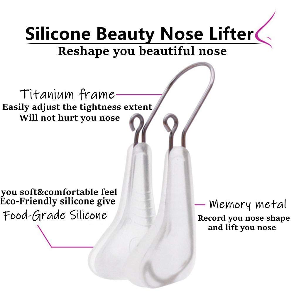 Nose Shaper Clip, Unisex, Hair Trimmer, Nose Lifter, Rhinoplasty Tool, Straightener, Slimming Device, Soft Silicone, Ultra Durable Stainless Steel
