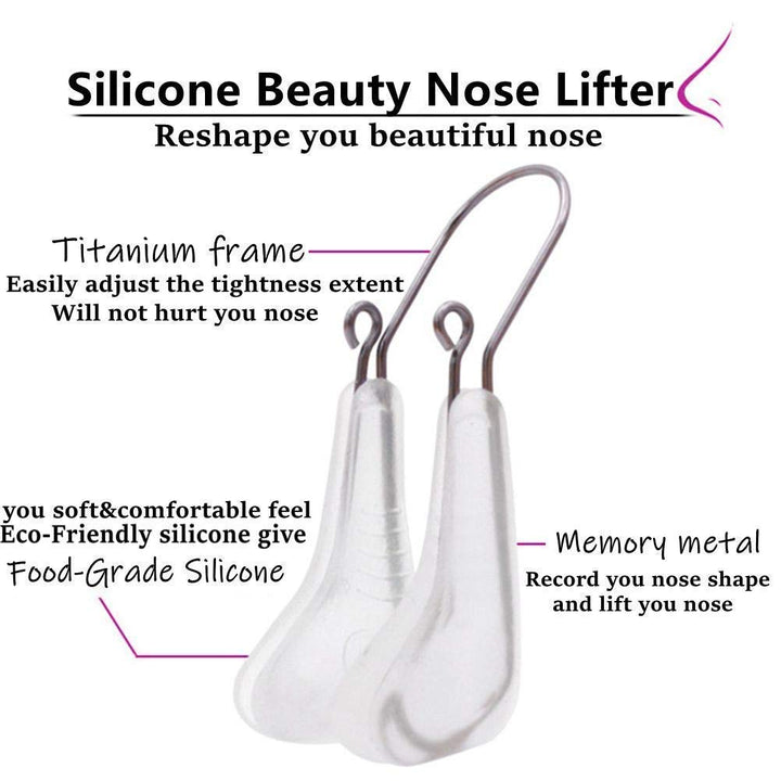 Nose Shaper Clip, Unisex, Hair Trimmer, Nose Lifter, Rhinoplasty Tool, Straightener, Slimming Device, Soft Silicone, Ultra Durable Stainless Steel