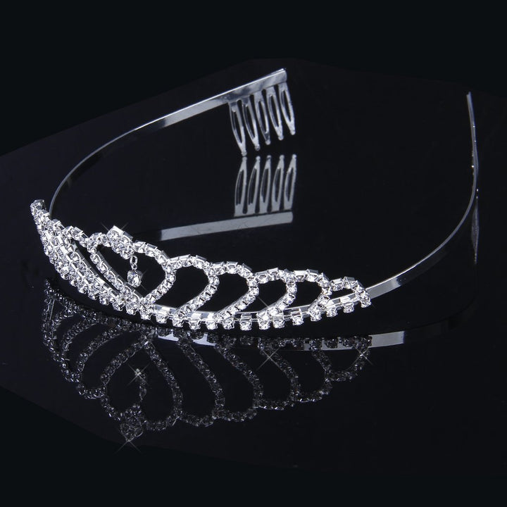 Princess Crown Headband Rhinestones Hair Clip Tiara Wedding Bride Pin